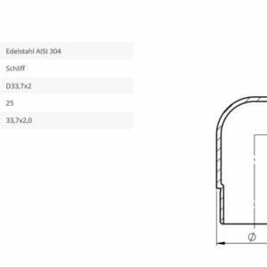 Handlaufverbinder 33,7 90° halbrund