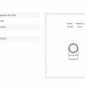 Handlaufverbinder 42,4 90° halbrund