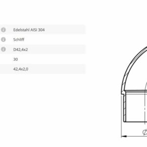 Handlaufverbinder 42,4 90° rund