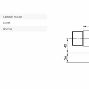 Handlaufverbinder 42,4 T-Stück mit flexiblem Abgang