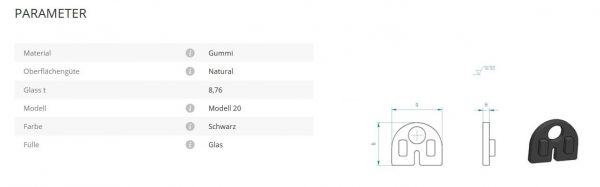 Glashalter Mod20 Gummi 8,76