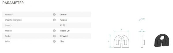 Gummieinlage Mod20 10,76