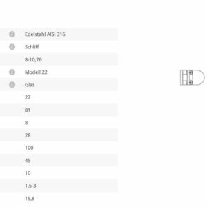 Glashalter Mod22 42,4 Ecke