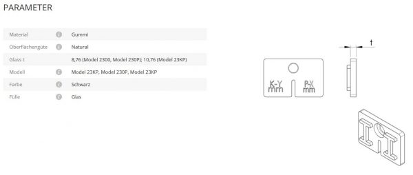 Glashalter Mod230 Gummi 8,76