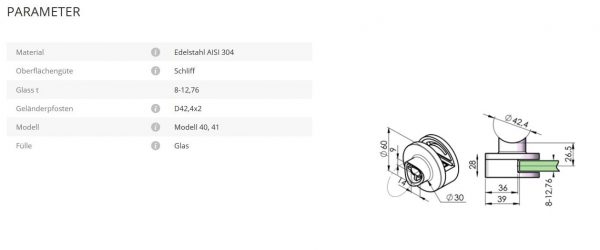 Glashalter Mod40 42,4