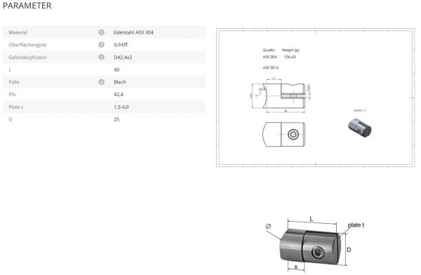 Blechhalter 42,4