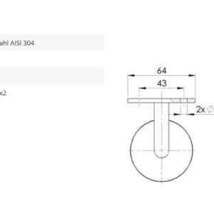 Handlaufträger flach