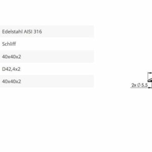 Rohrstütze 40x40 42,4