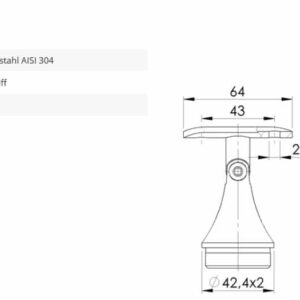 Rohrstütze 42,4/42,4 kurz mit Gelenk