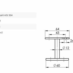 Rohrstütze 42,4 Brüstung