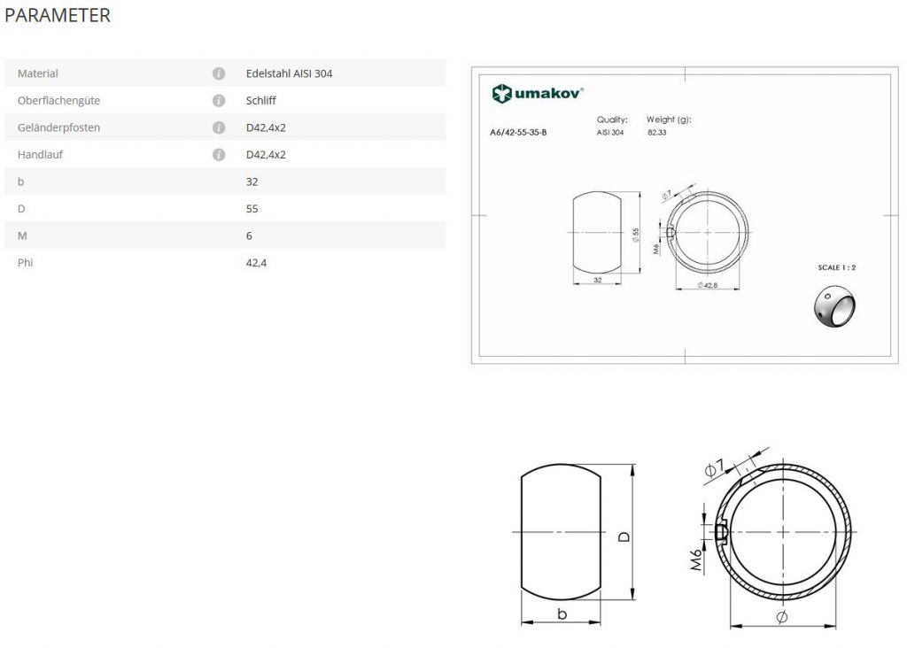 Rohrstütze Ring 42,4