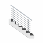 Treppengeländer I-Form Reling aufseitig