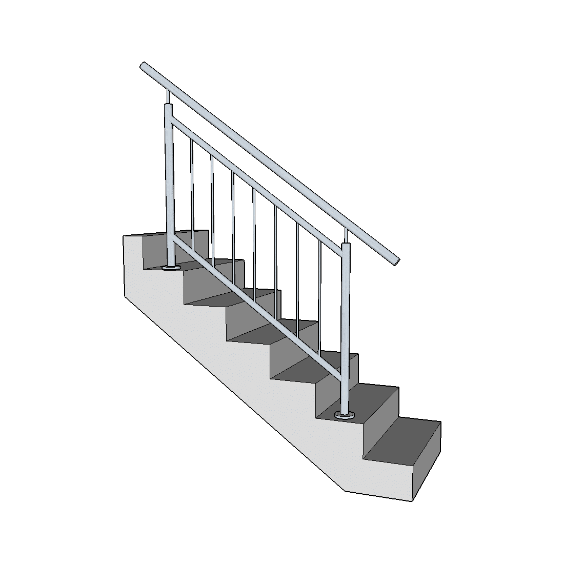 Edelstahl Geländer Handlauf Treppengeländer Brüstung 