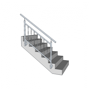 Edelstahl Treppengeländer 100 cm Geländer Handlauf Brüstungssatz mit Querstange. 
