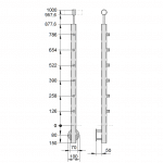 Pfosten-Reling (waagerechte Füllstäbe)