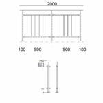 Edelstahlgeländer-I-Form-aufseitige Montage-vertikale Füllstäbe