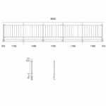 Edelstahlgeländer-I-Form-stirnseitige Montage-vertikale Füllstäbe