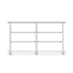 Industriegeländer seitlich 2 Knieleisten