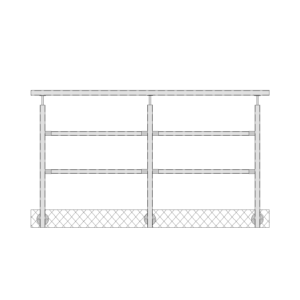 Industriegeländer seitlich 2 Knieleisten