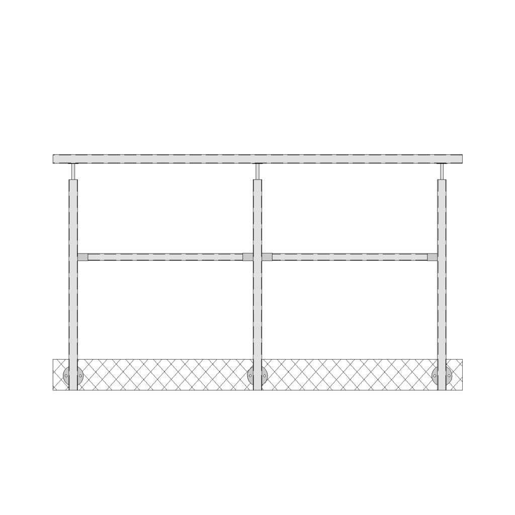 Industriegeländer seitlich 1 Knieleiste