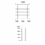 Reling aufseitig 3 FS 1m