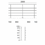 Reling aufseitig 4 FS 2m