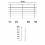 Reling aufseitig 5 FS 2m