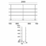 Reling seitlich 3 FS 2m
