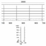 Reling seitlich 4 FS 3m