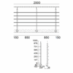 Reling seitlich 5 FS 2m