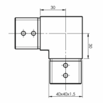 Profilrohr 40x40 90° Bogen – Bild 2